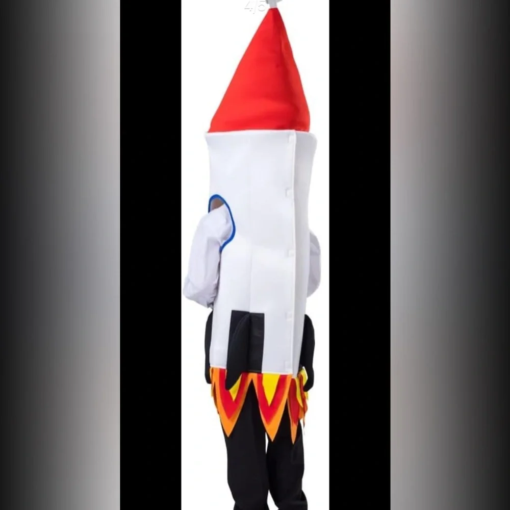 Rocket Ship Kids Costume - Red, White, and Black